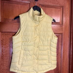 Gap Yellow Puffer Vest  Zip & Snap Closure W/Pockets Size Med-EUC